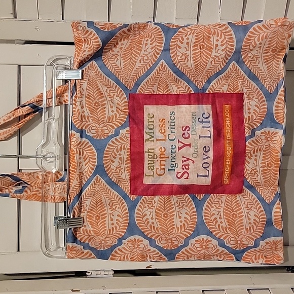 Gretchen‎ Scott Orange And Blue Lightweight Fabric Reusable Tote Bag - Picture 1 of 5